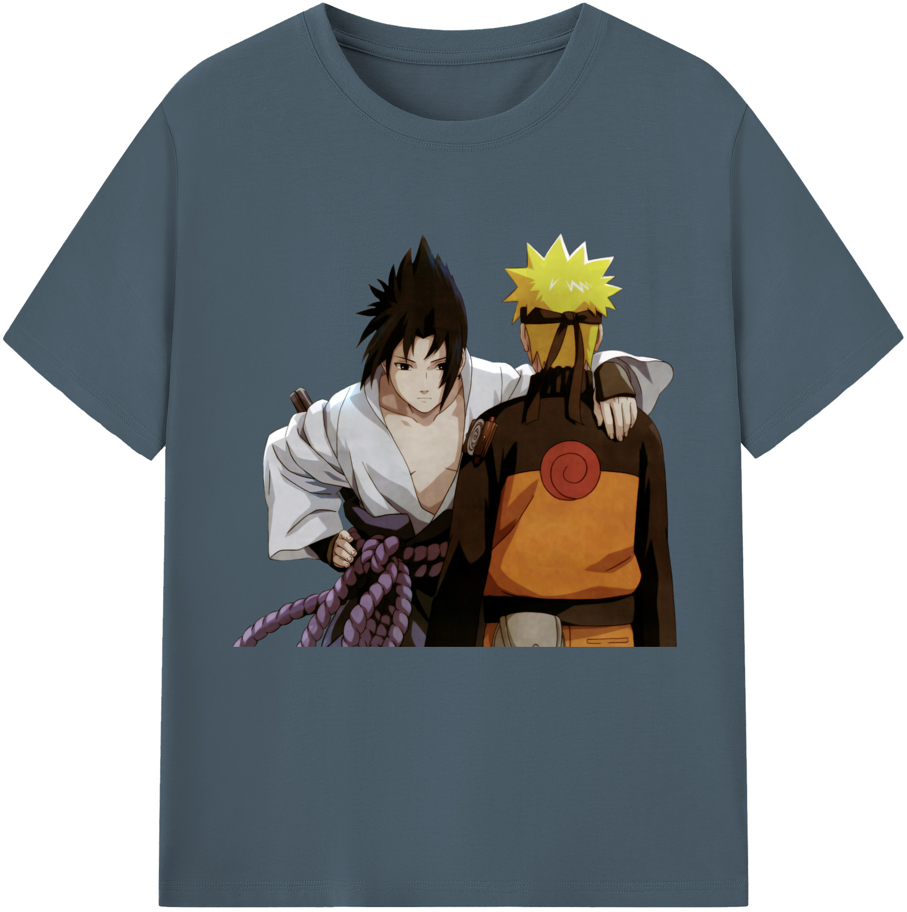 （画像用） NARUTO -ナルト- うちは サスケ Uchiha Sasuke 綿100％半袖Tシャツ（フロントプリント）
